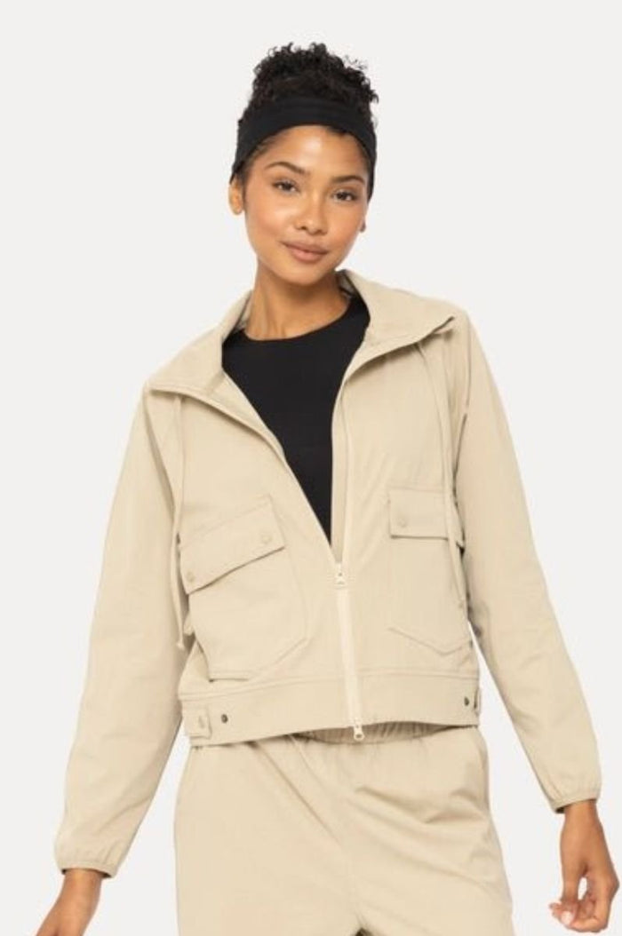 Khaki Soft Zip Up Jacket