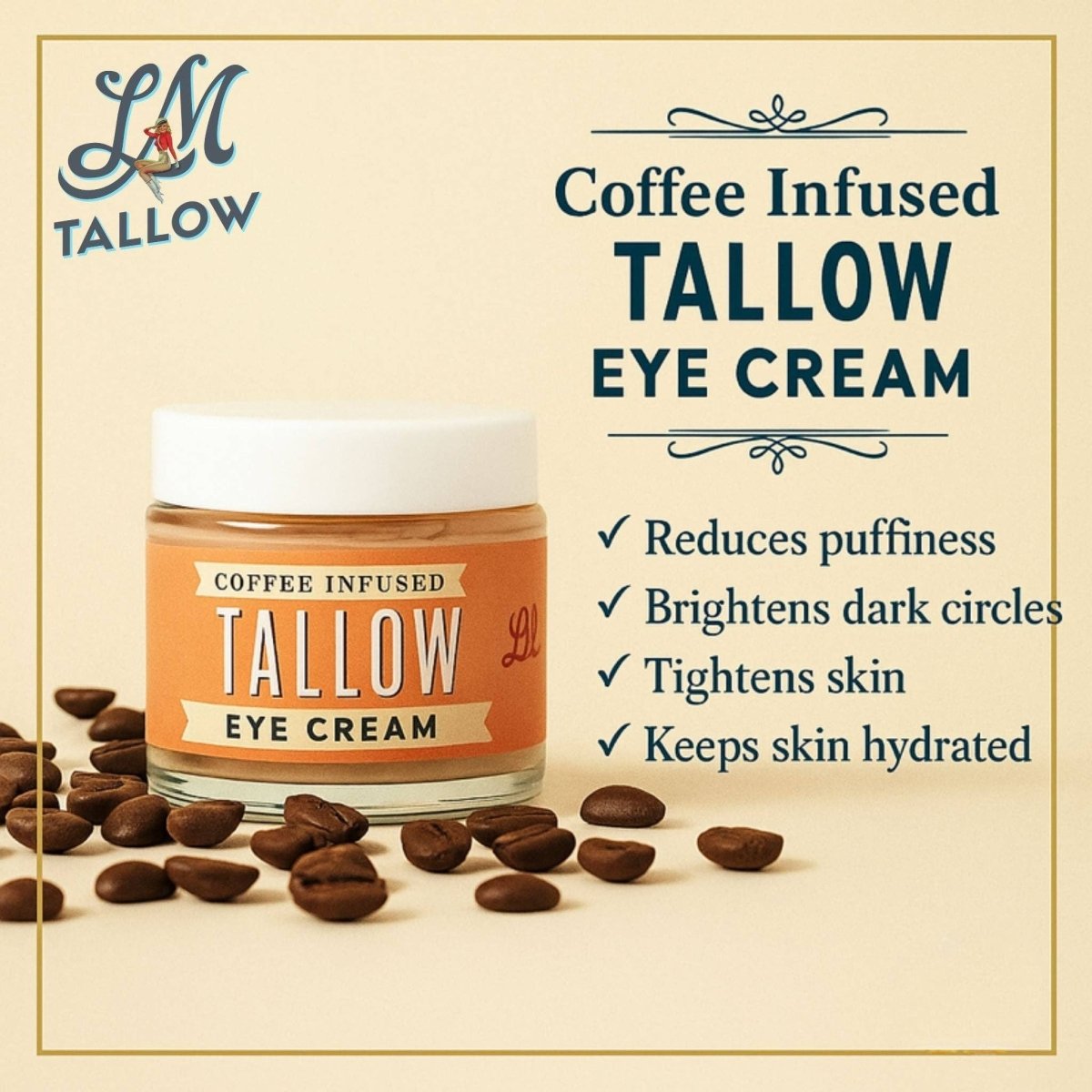 Lady May Coffee - Infused Tallow Eye Cream 2 oz