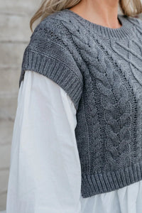 Layered Knit Sweater Vest