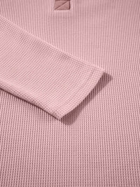 Long Sleeve Thermal Knit Polo Top - Two Colors