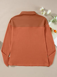 Long Sleeve Thermal Knit Polo Top - Two Colors