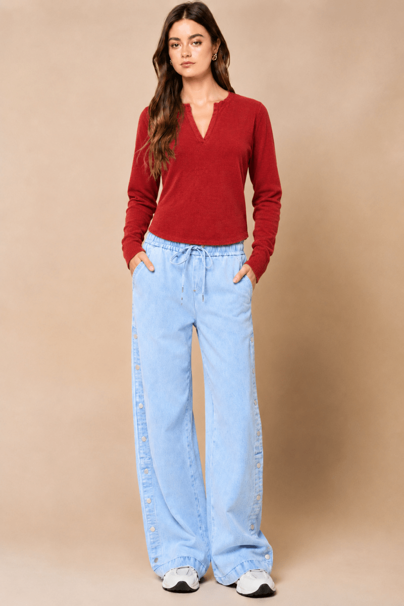 Lori Notched Knit Top