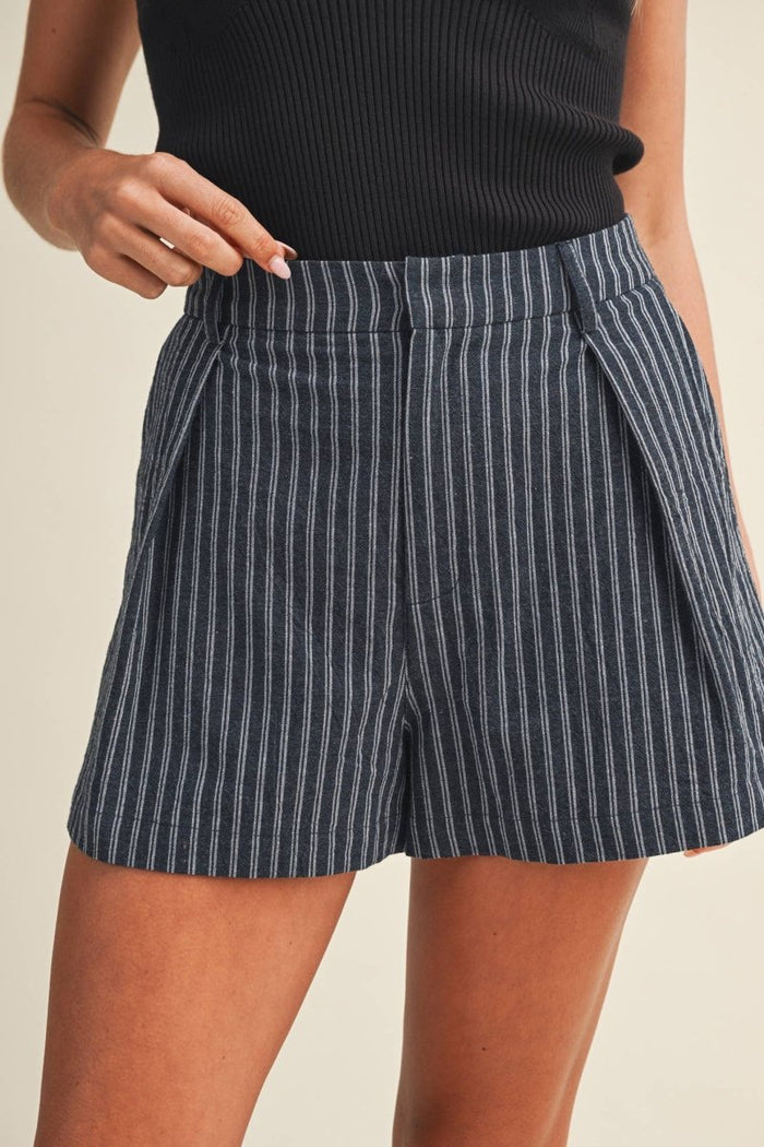 Luna Striped Navy Shorts