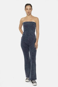 Marla Cotton Blend Strapless Flared Jumpsuit - Minnie's Treasure Boutique
