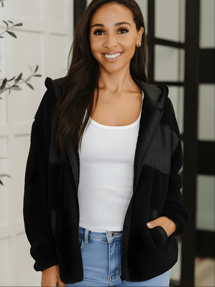 Millie Black Sherpa Jacket