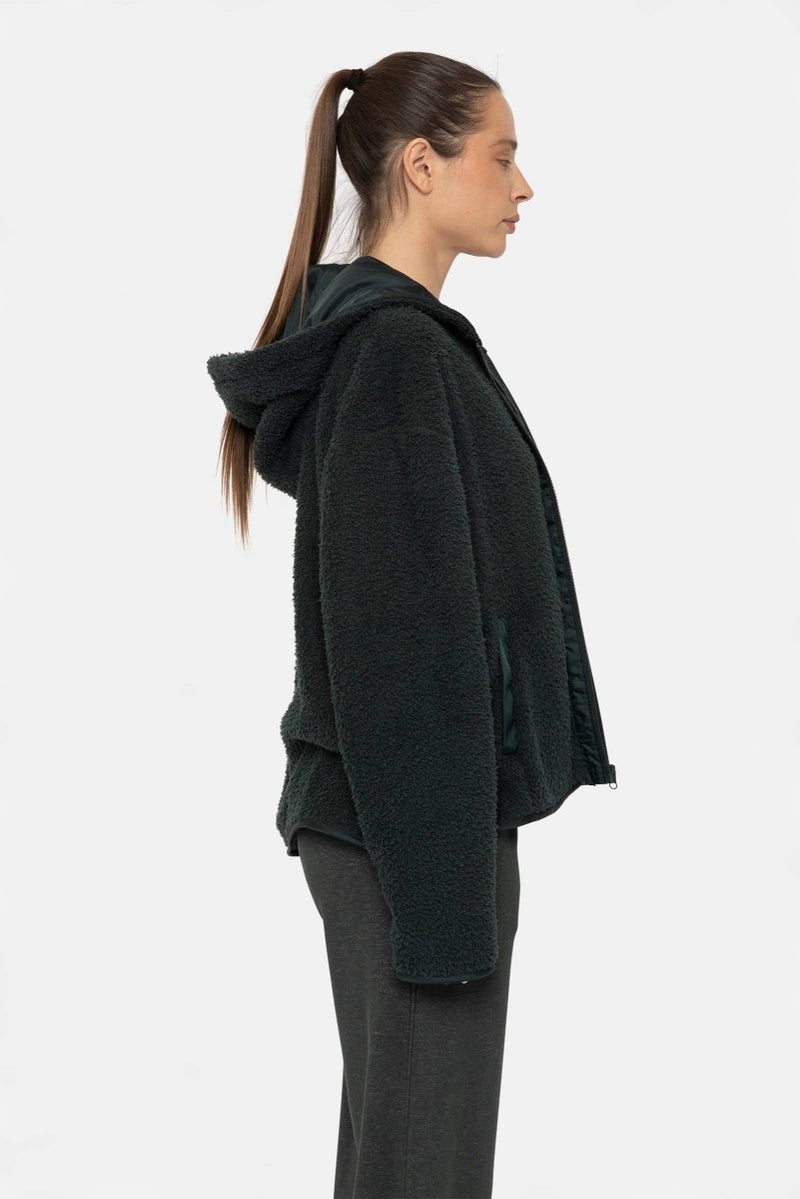 Millie Dark Green Sherpa Jacket