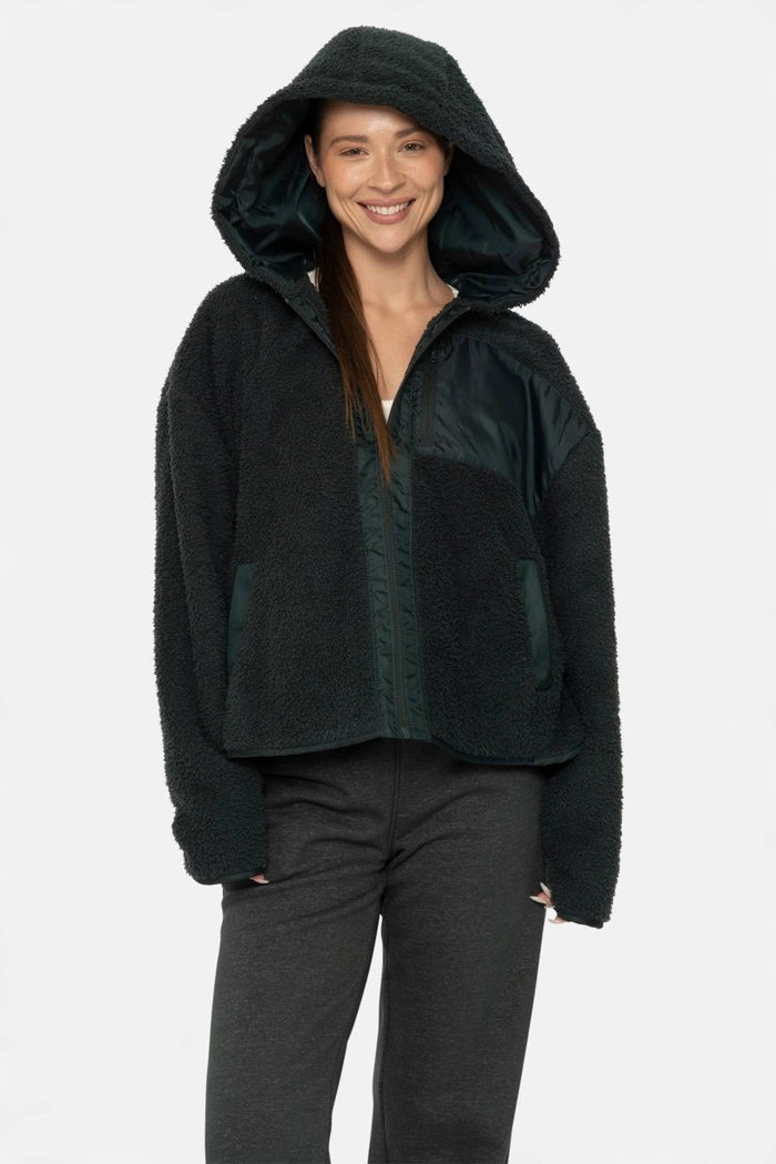 Millie Dark Green Sherpa Jacket