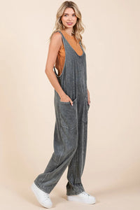 Mineral Wash Relaxed Fit Sleeveless Harem Jumpsuit