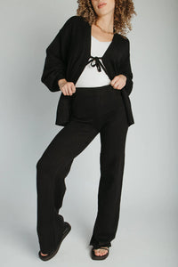 Minerva Cozy Tie Knit Cardigan