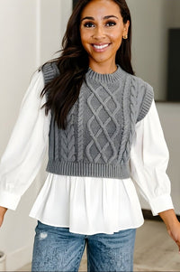Mixed Media Cable Sweater