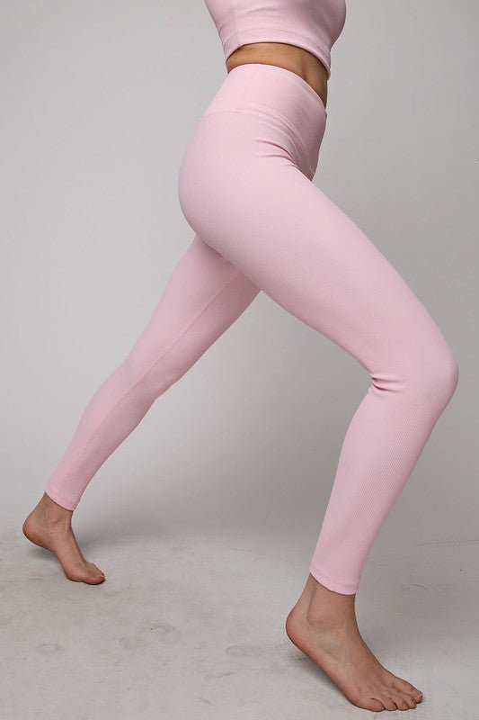 Nylon Rib Yoga Leggings - Minnie's Treasure Boutique