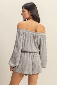 Off Shoulder Top and Shorts Set - Minnie's Treasure Boutique