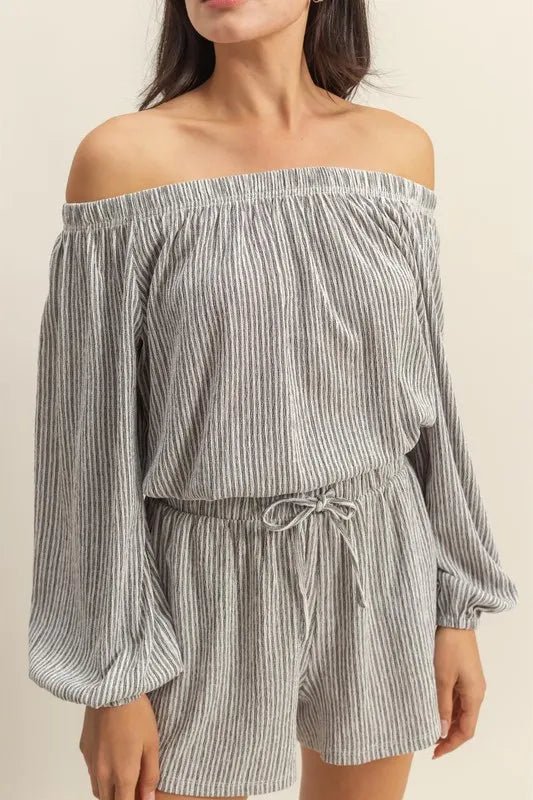 Off Shoulder Top and Shorts Set - Minnie's Treasure Boutique