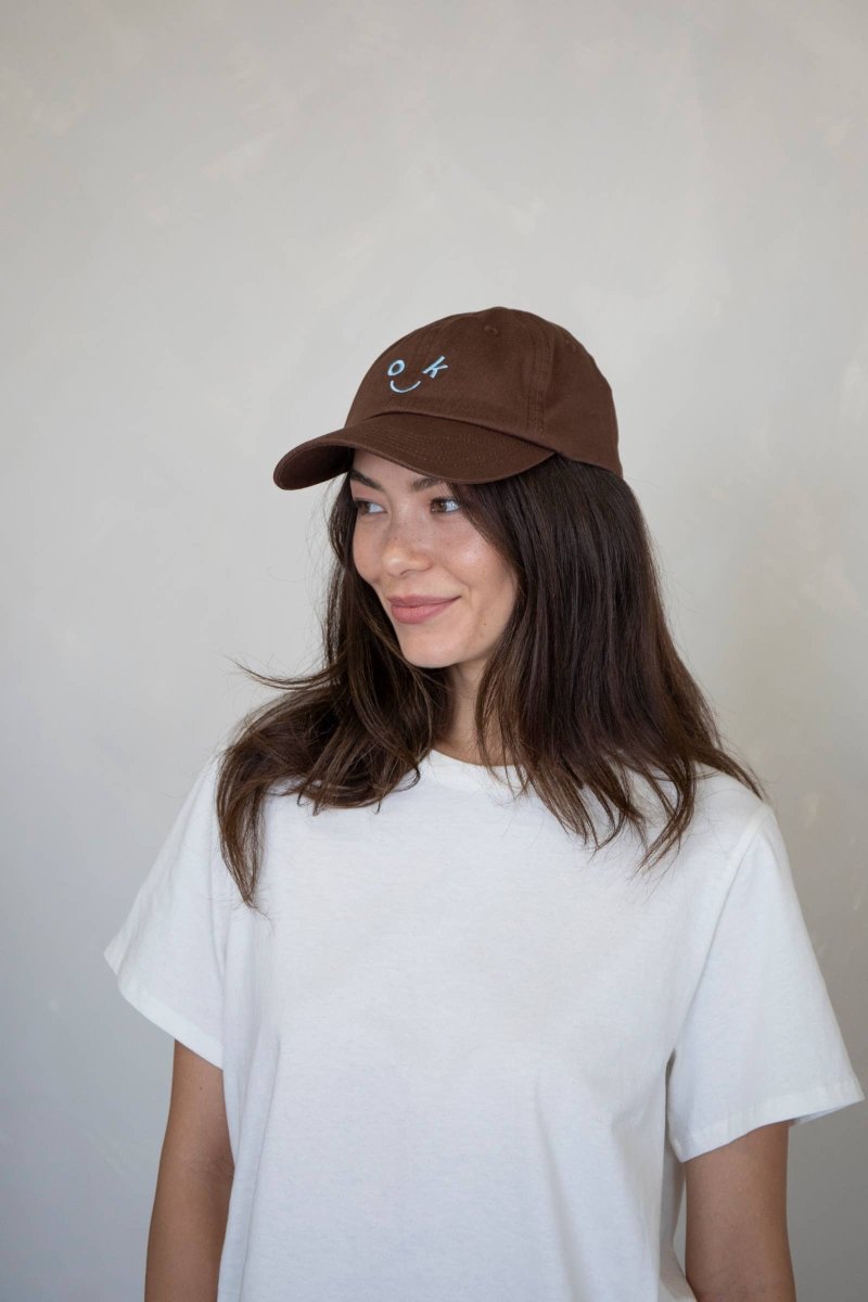 Ok Smile Cap In Chocolate Brown