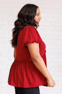 One Day Soon V - Neck Ruffle Detail Top