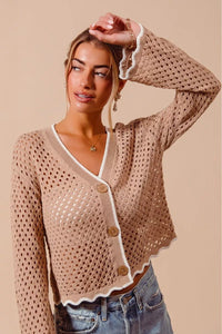 Open Knit Light Weight Cardigan