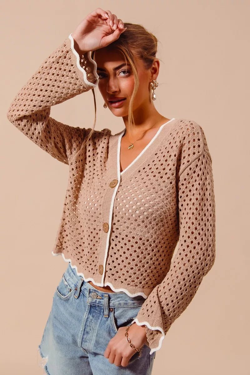 Open Knit Light Weight Cardigan