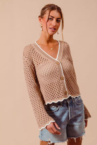 Open Knit Light Weight Cardigan