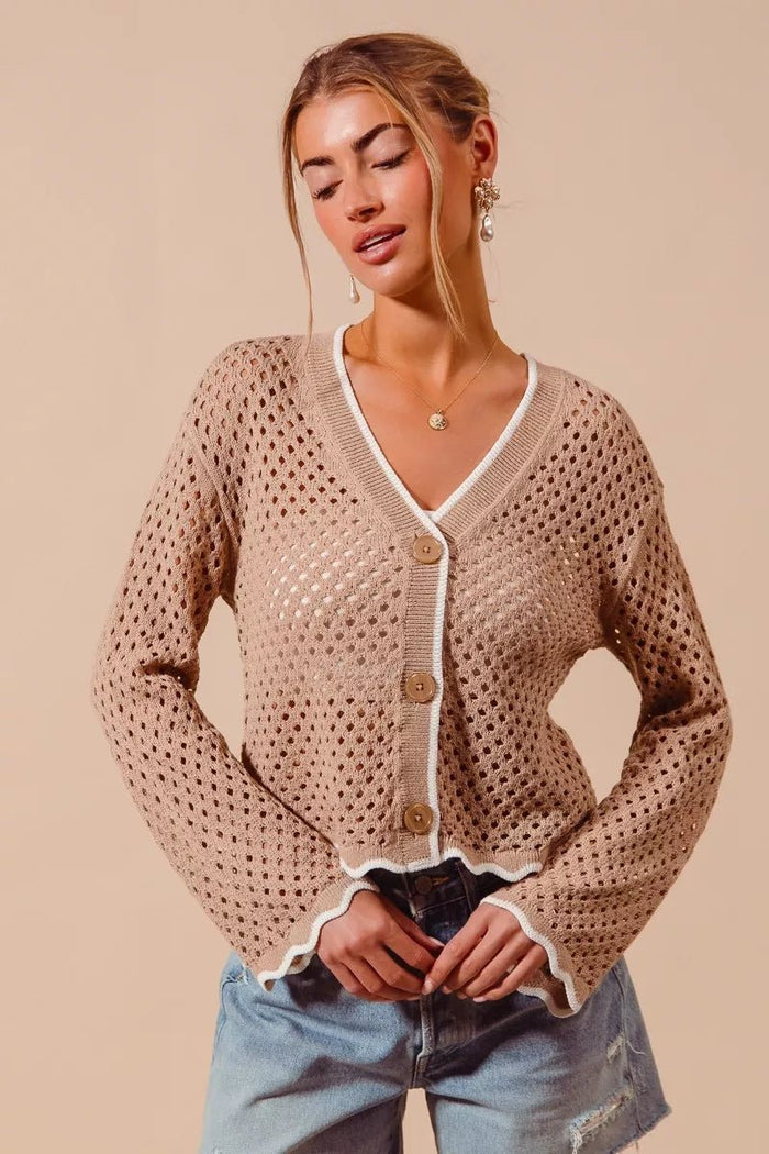 Open Knit Light Weight Cardigan