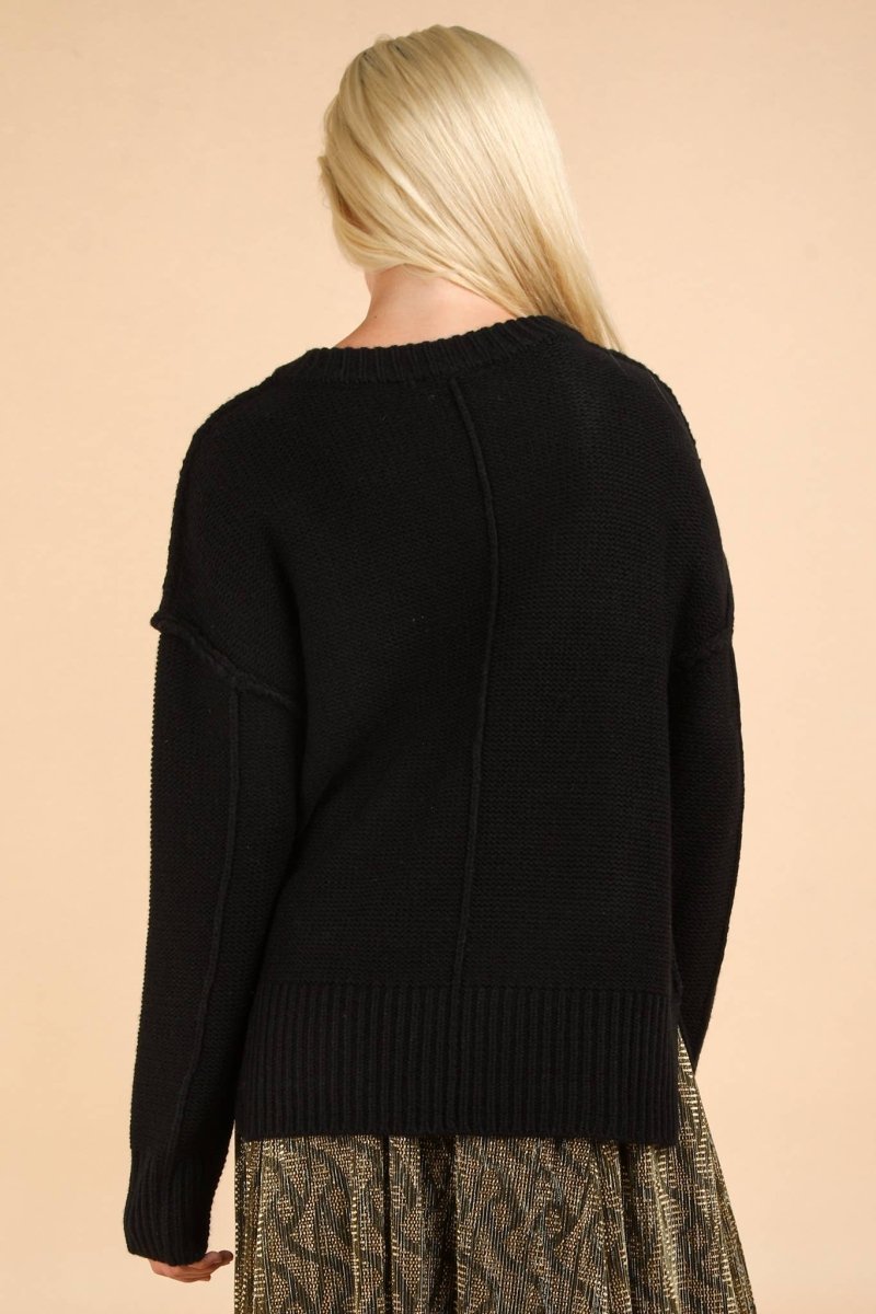 Oversized Chunky V - Neck Knit Sweater