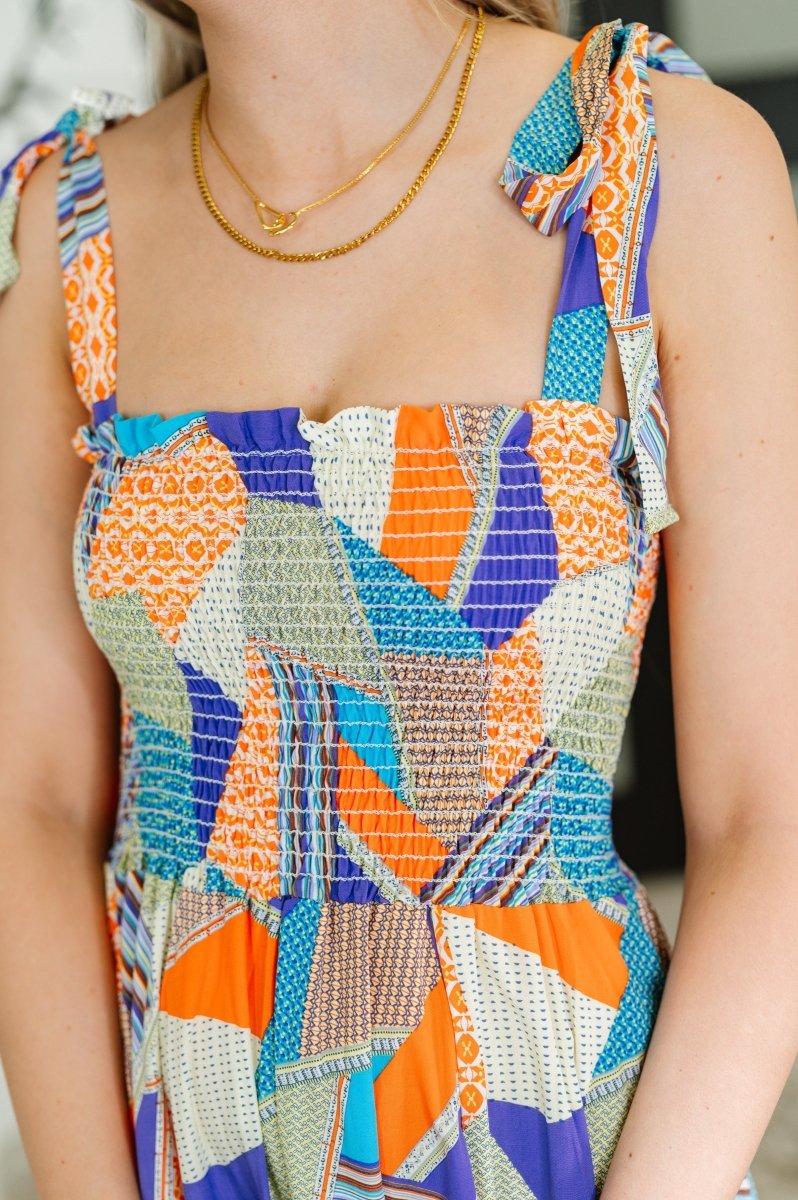 Paint Me Pretty Square Neck Dress