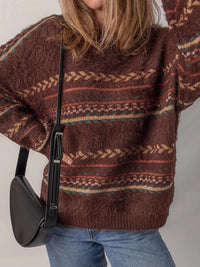 Pattern Mohair Knitted Sweater