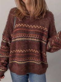 Pattern Mohair Knitted Sweater