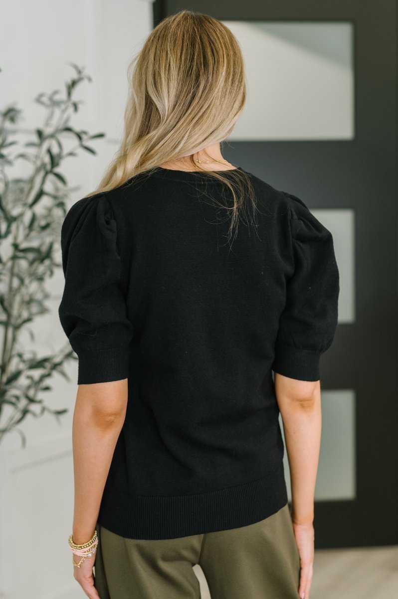 Puff Sleeve Blouse in Black