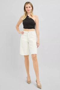 Relaxed Floral Embroidered Bermuda Shorts