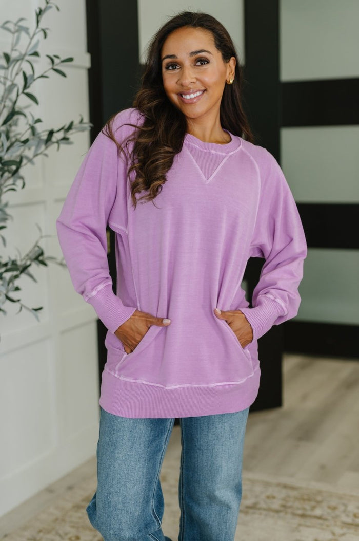 Relaxed Pullover in Lavender