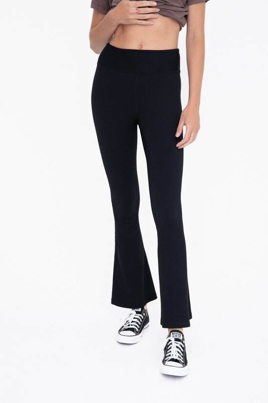 Ribbed Flare High - Waist Leggings