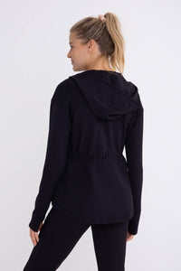 Ribbed Hooded Jacket In Black - Minnie's Treasure Boutique