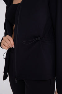 Ribbed Hooded Jacket In Black - Minnie's Treasure Boutique