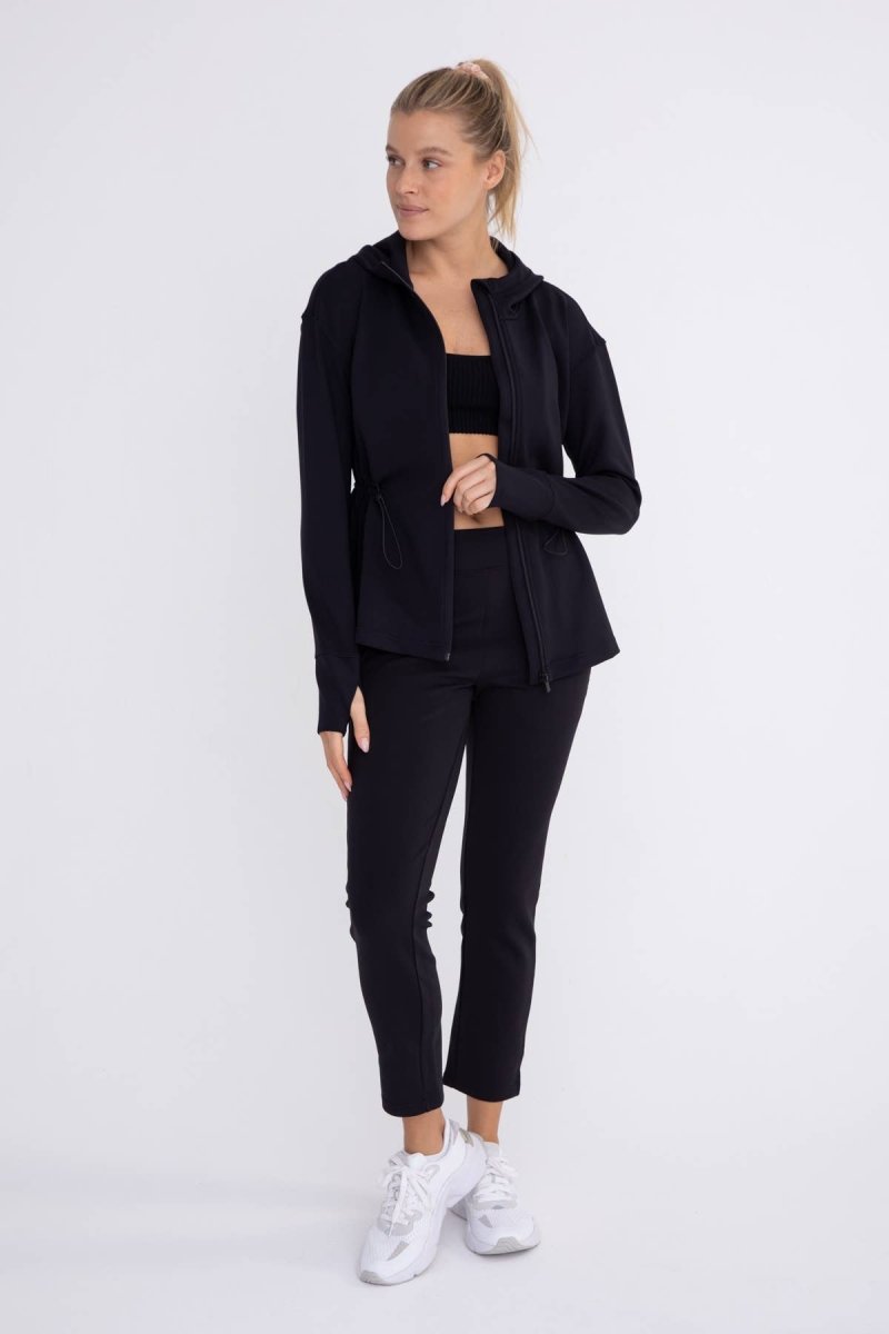 Ribbed Hooded Jacket In Black - Minnie's Treasure Boutique