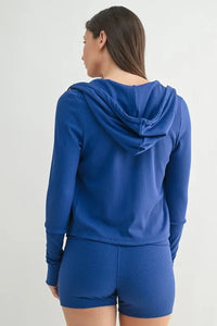 Ribbed Long Sleeve Hoodie - Minnie's Treasure Boutique