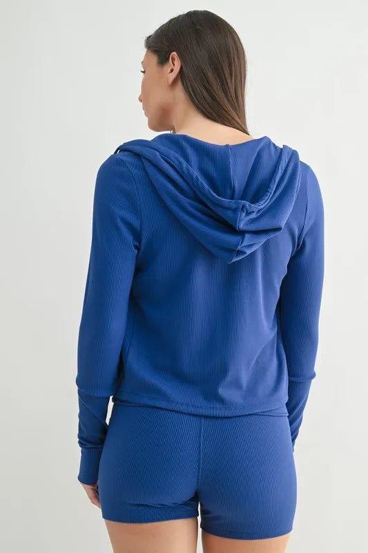 Ribbed Long Sleeve Hoodie - Minnie's Treasure Boutique