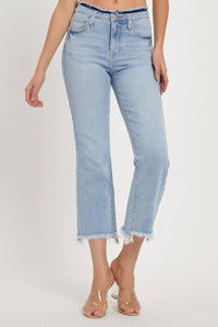 RISEN High Rise Raw Edge Crop Jeans - Minnie's Treasure Boutique