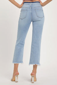 RISEN High Rise Raw Edge Crop Jeans - Minnie's Treasure Boutique