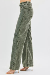 RISEN High Rise Wide Leg Corduroy Jeans
