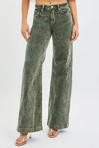 RISEN High Rise Wide Leg Corduroy Jeans