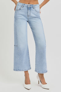 RISEN High Rise Wide Leg Crop Jeans