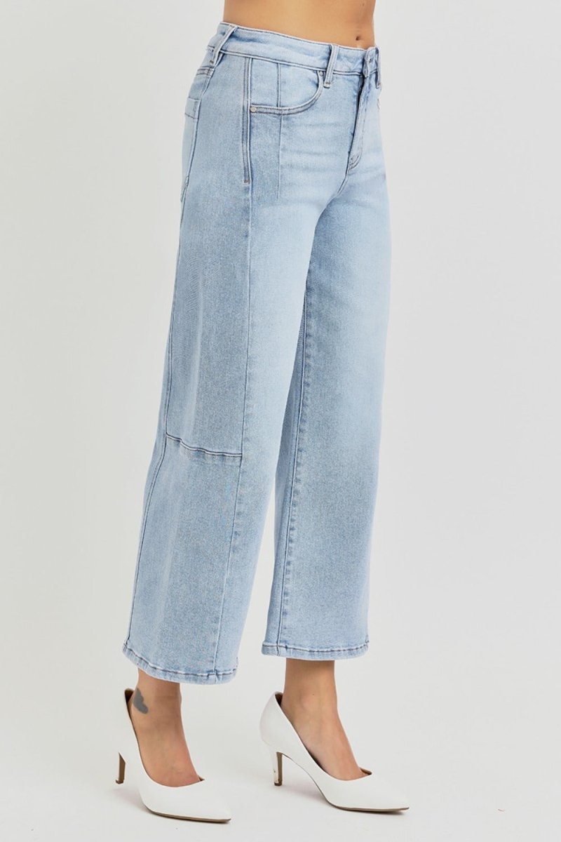 RISEN High Rise Wide Leg Crop Jeans