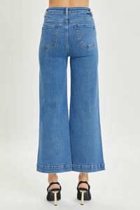 Risen High Rise Wide Leg Jeans