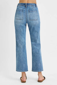 RISEN High Waisted Bootcut Cropped Jeans