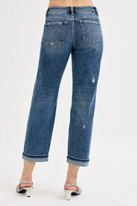 RISEN Low Rise Crop Boyfriend Jeans