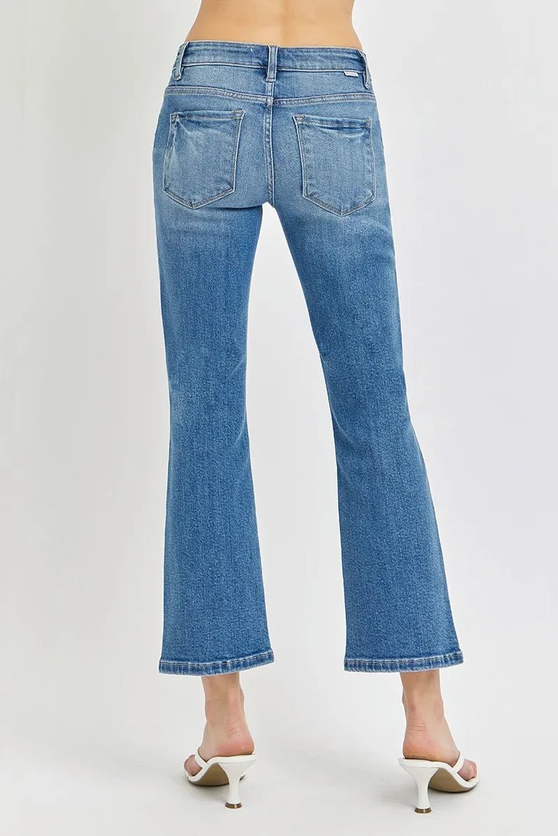 RISEN Low Rise Crop Flare Jeans