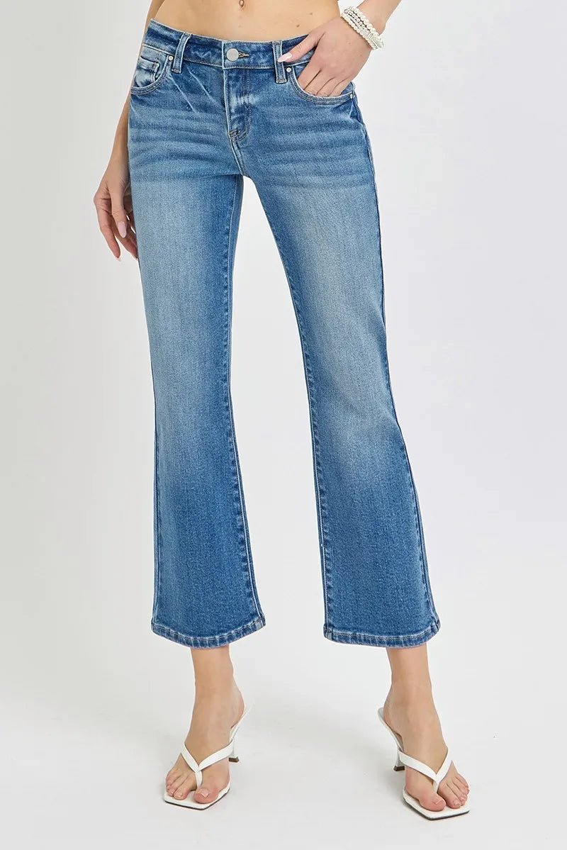 RISEN Low Rise Crop Flare Jeans