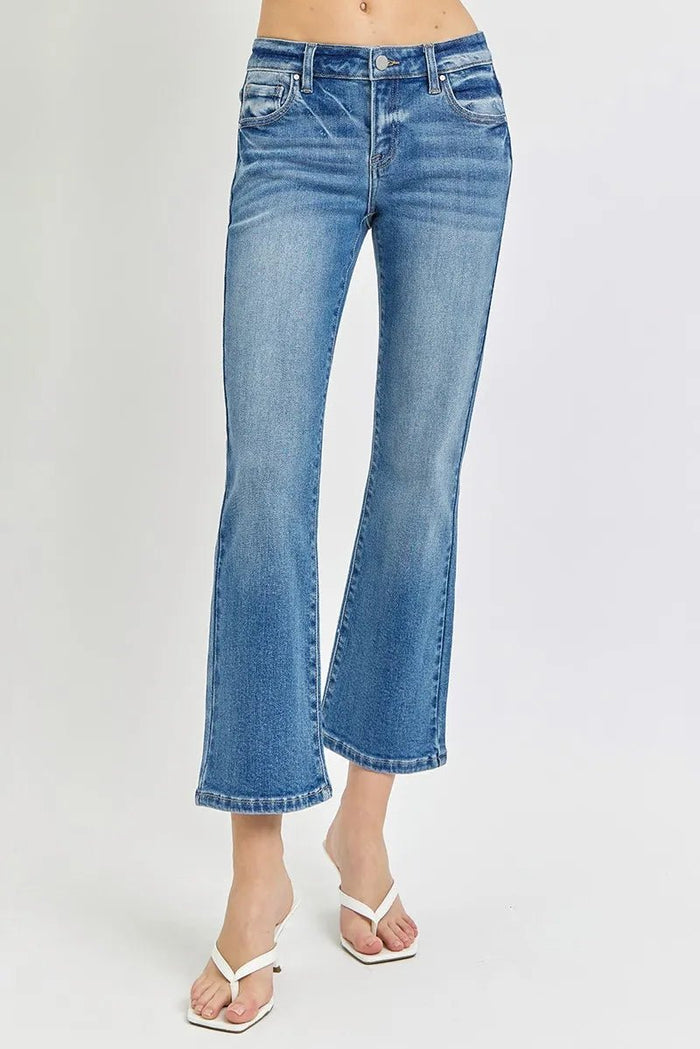 RISEN Low Rise Crop Flare Jeans