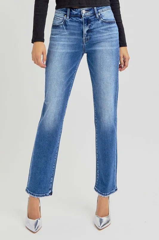 RISEN Mid Rise Ankle Tapered Jeans - Minnie's Treasure Boutique