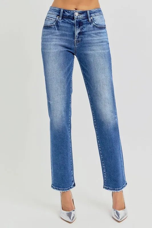 RISEN Mid Rise Ankle Tapered Jeans - Minnie's Treasure Boutique